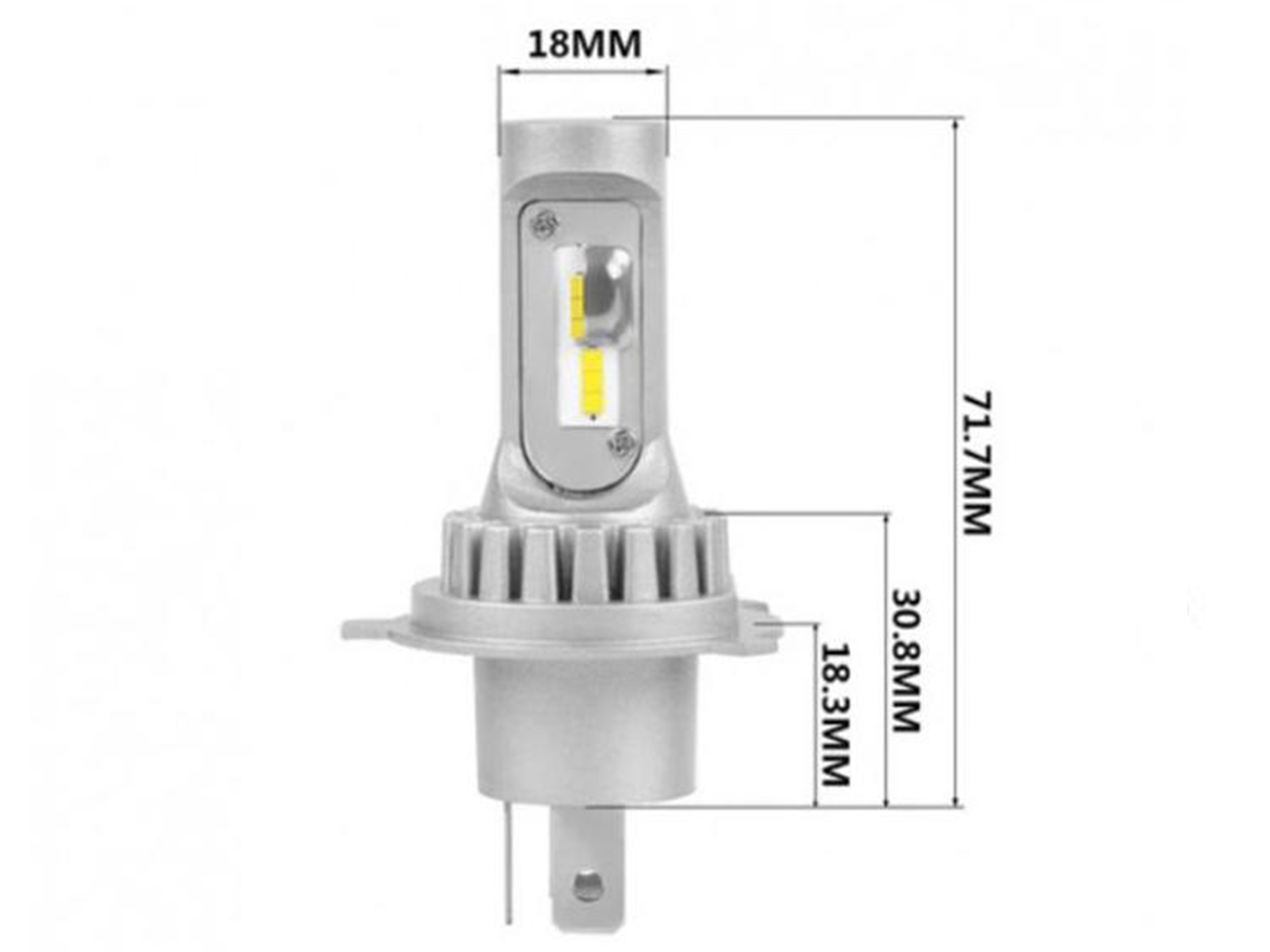 LED Диодни крушки Без вентилатор H4 6000K 13w 